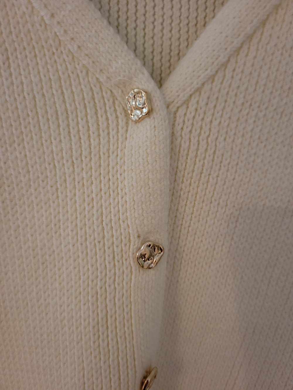 Sincerely Jules Cream Ribbed Button Top - Picture 4 of 4